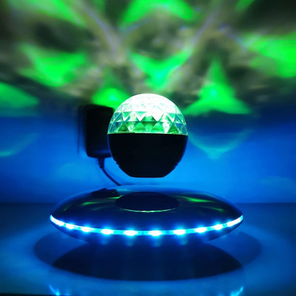 Levitating Speaker with colorful light projection, for ambiance and party atmosphere