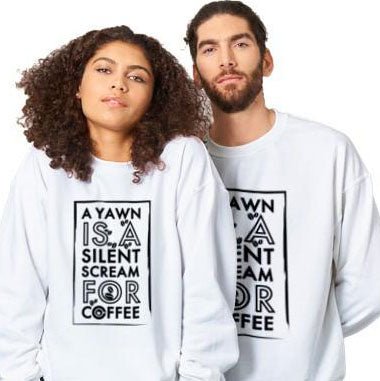 A Yawn is a silent scream for COFFEE - Unisex Crewneck Sweatshirt