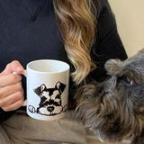 Shnauzer Dog Peek 11oz ceramic mug