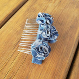 Upcycled denim hair comb, denim hair clip, denim hair accessory