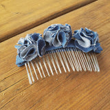 Upcycled denim hair comb, denim hair clip, denim hair accessory