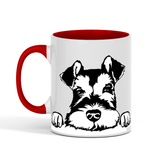 Shnauzer Dog Peek 11oz ceramic mug