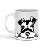 Shnauzer Dog Peek 11oz ceramic mug
