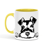 Shnauzer Dog Peek 11oz ceramic mug