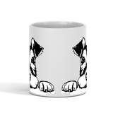 Shnauzer Dog Peek 11oz ceramic mug