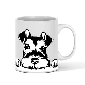 Shnauzer Dog Peek 11oz ceramic mug