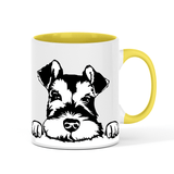 Shnauzer Dog Peek 11oz ceramic mug